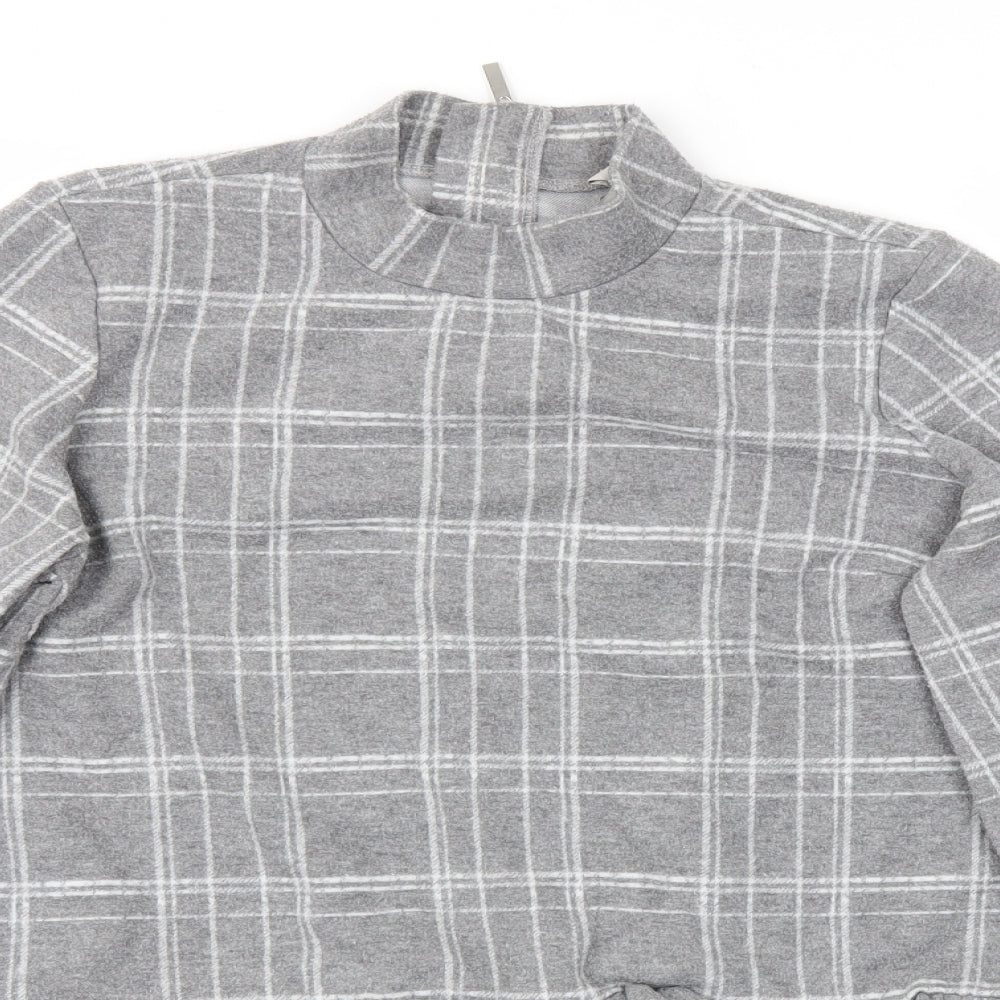 River Island Womens Grey Check  Pullover Jumper Size 12