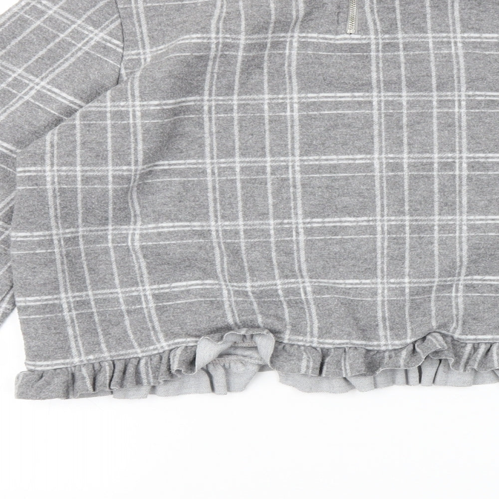 River Island Womens Grey Check  Pullover Jumper Size 12