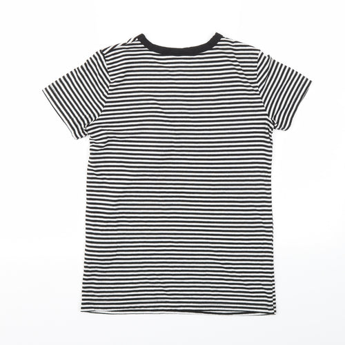Primark Womens Black Striped  Basic T-Shirt Size 4