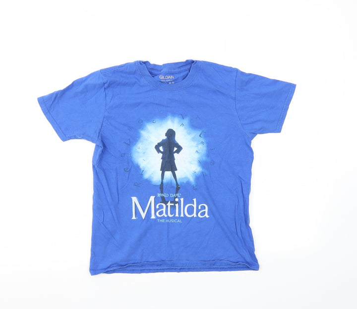 Gildan Girls Blue   Basic T-Shirt Size S