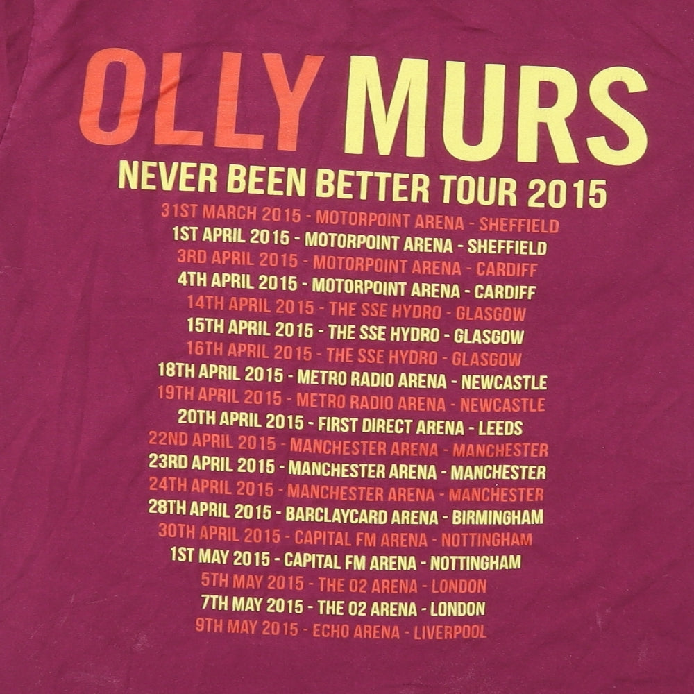 OLLY  MURS Mens Purple    T-Shirt Size S