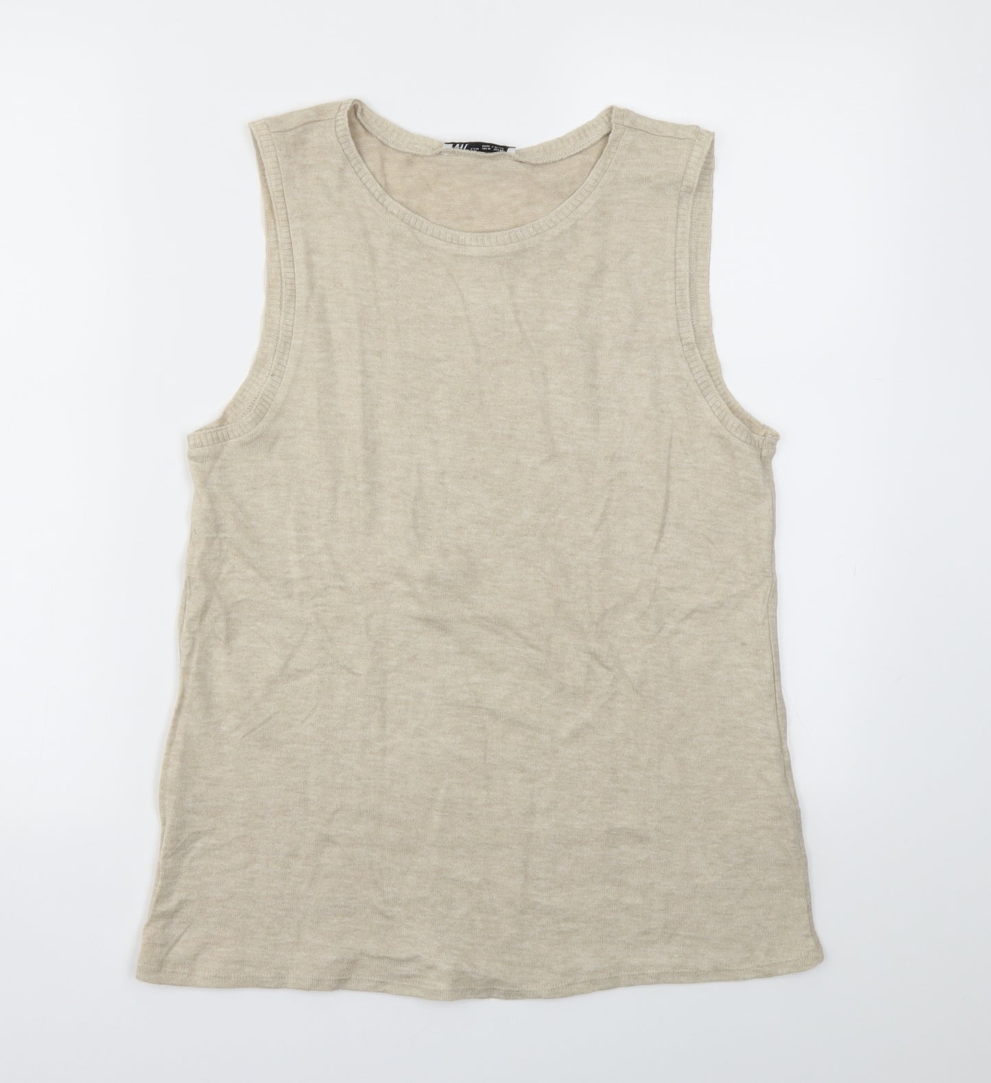 Zara Womens Beige   Basic T-Shirt Size M