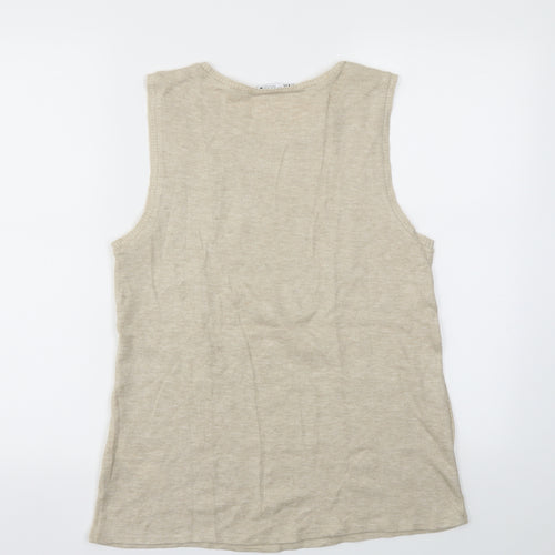 Zara Womens Beige   Basic T-Shirt Size M