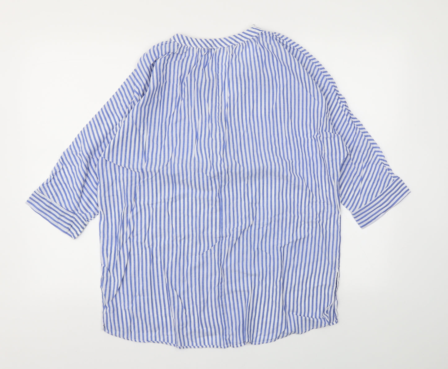 Zara Womens Blue Striped  Basic T-Shirt Size M