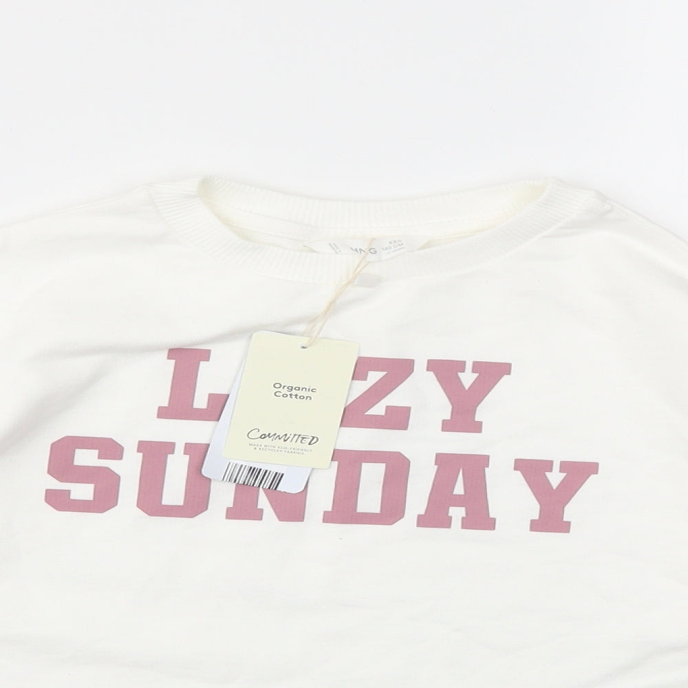 MNG Girls White   Pullover Sweatshirt Size 2XS