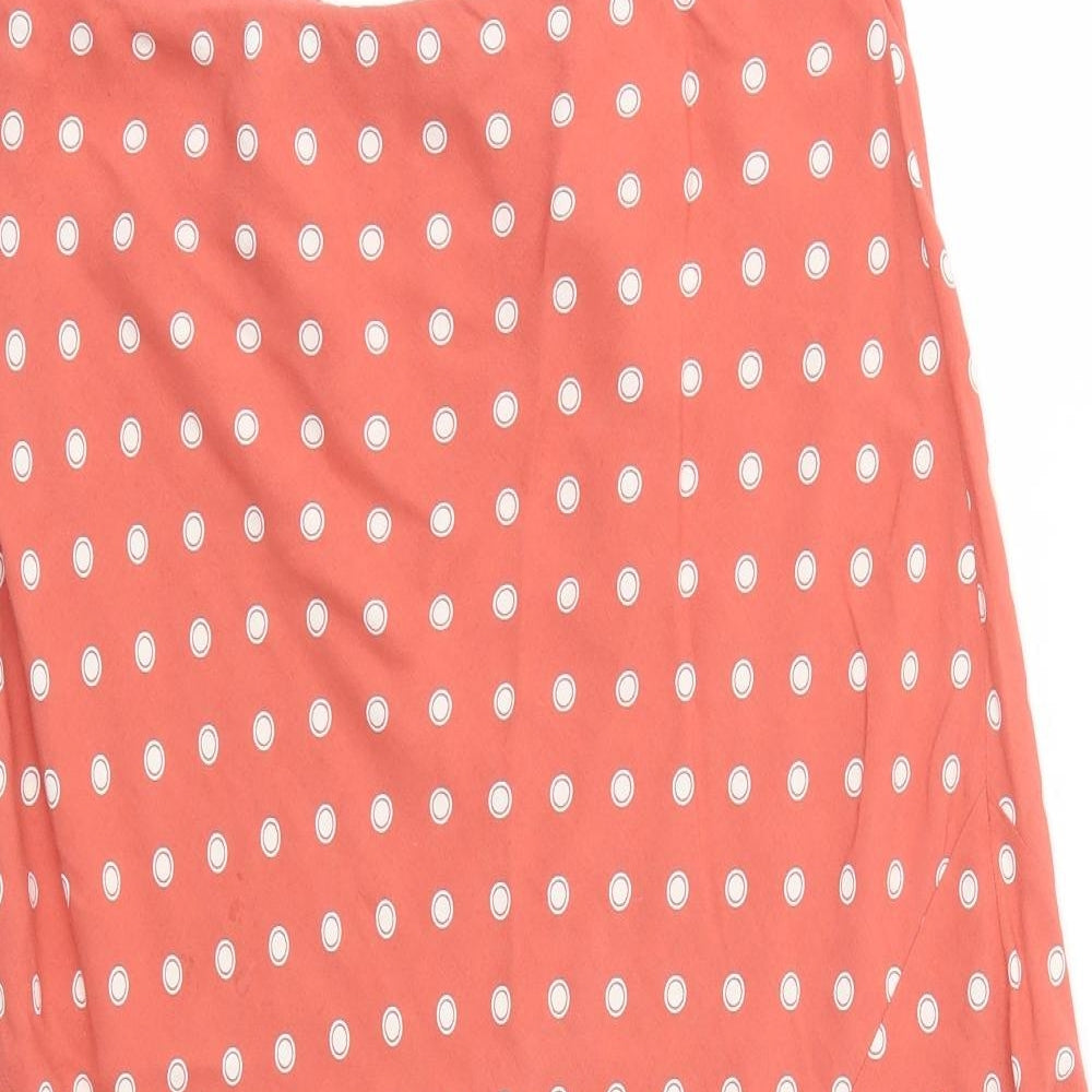 M&S Womens Orange Polka Dot  Flare Skirt Size 14  - Stretch waistband