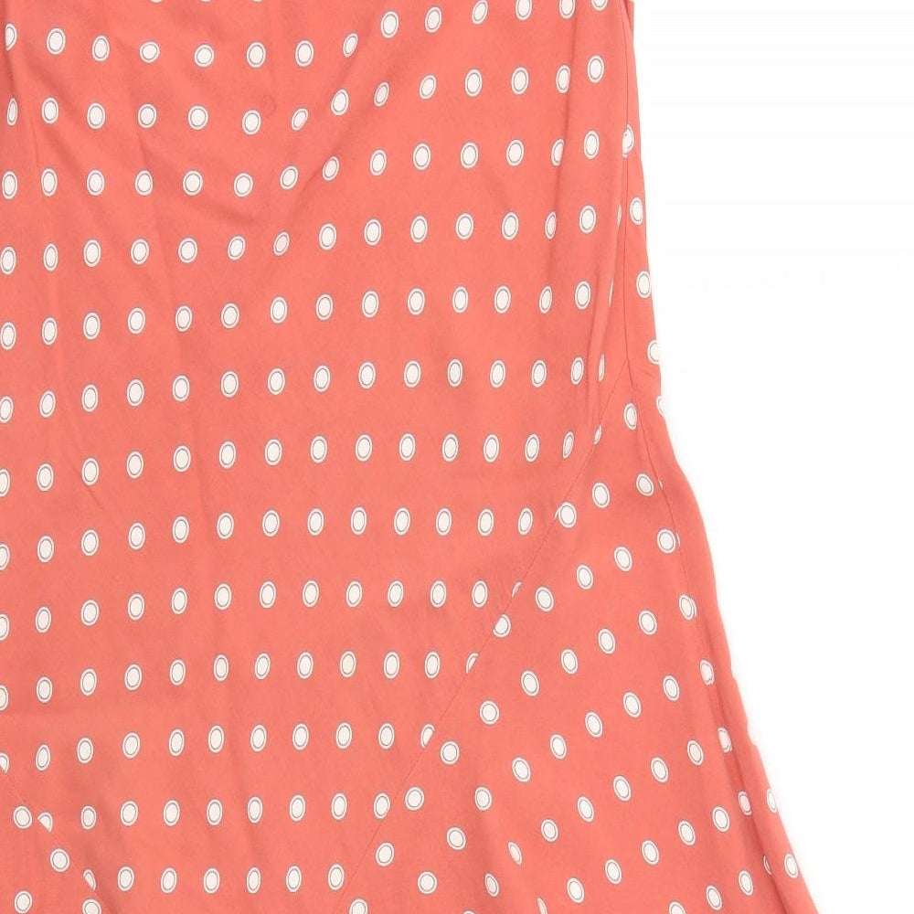 M&S Womens Orange Polka Dot  Flare Skirt Size 14  - Stretch waistband