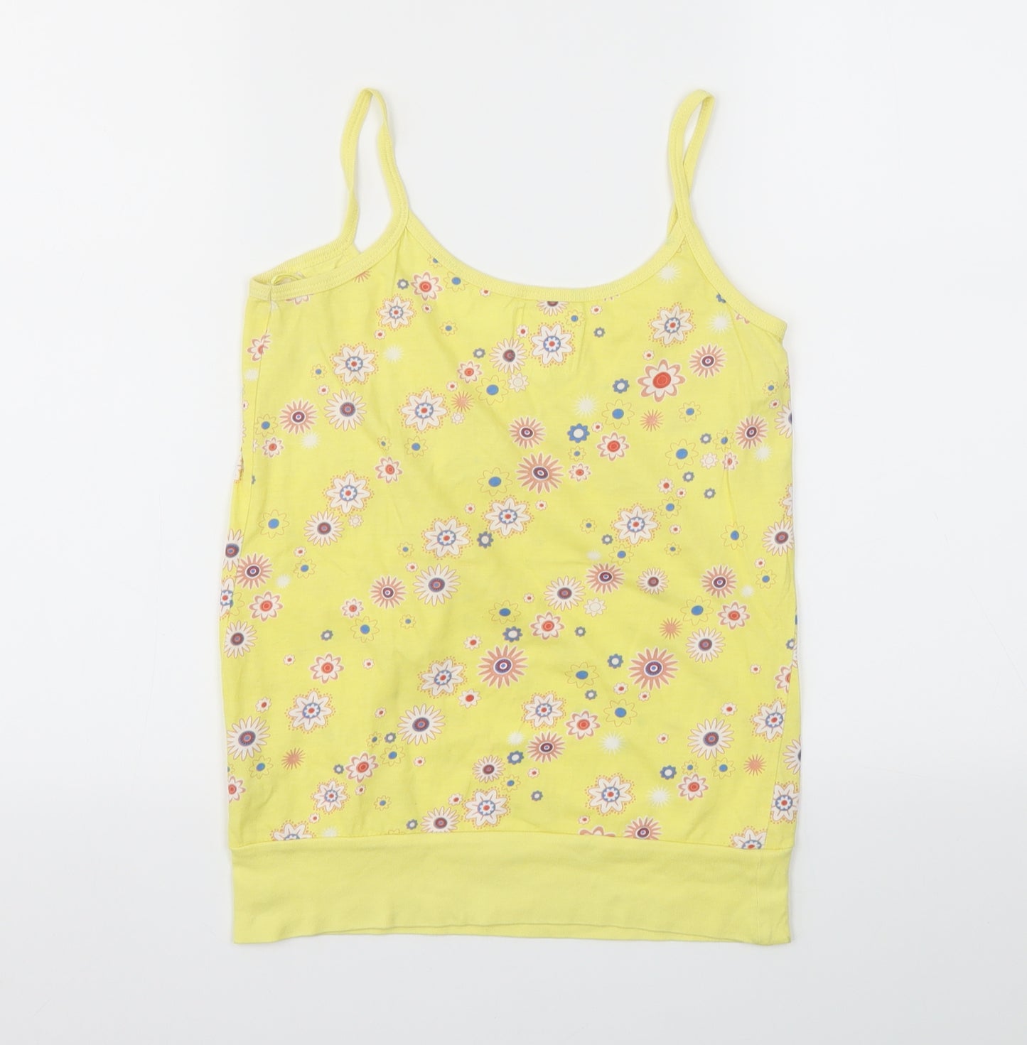 New Look Womens Yellow Floral  Basic T-Shirt Size 6