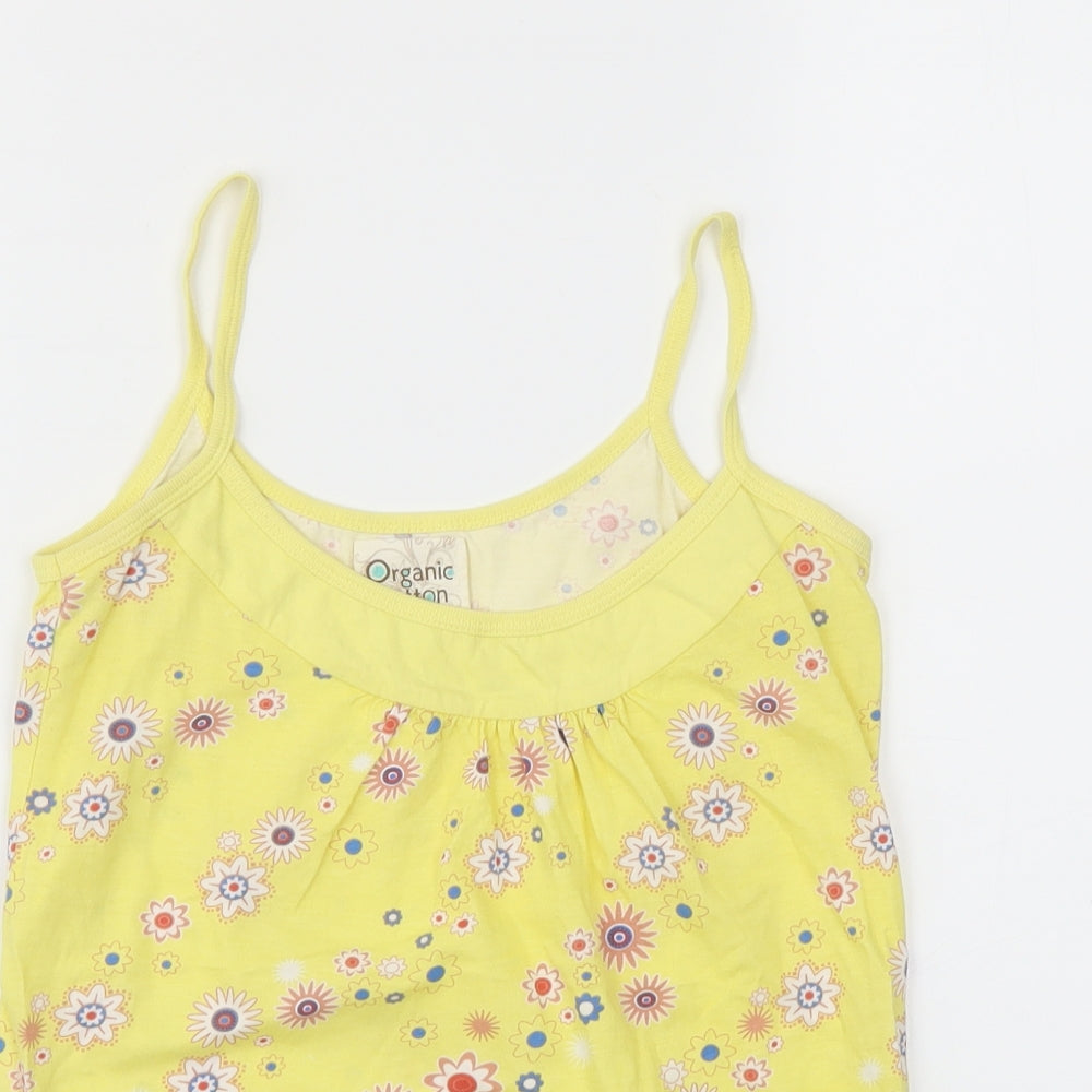 New Look Womens Yellow Floral  Basic T-Shirt Size 6
