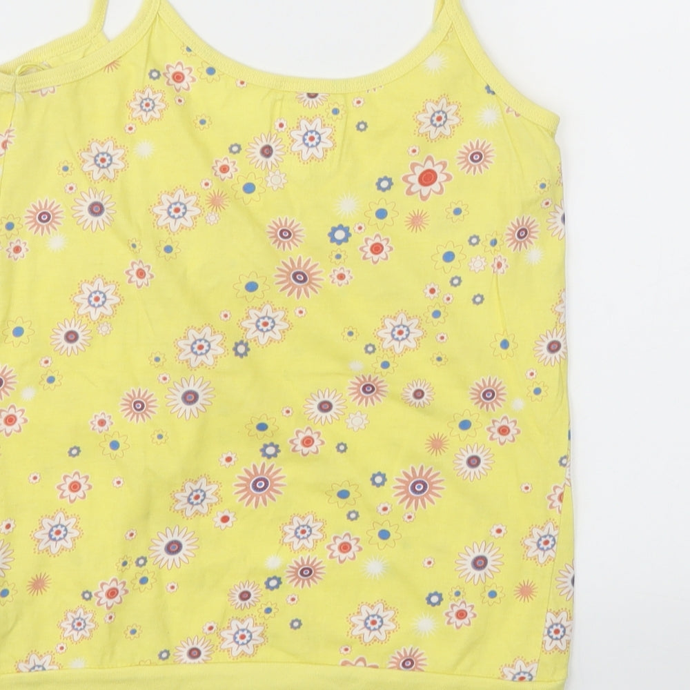 New Look Womens Yellow Floral  Basic T-Shirt Size 6