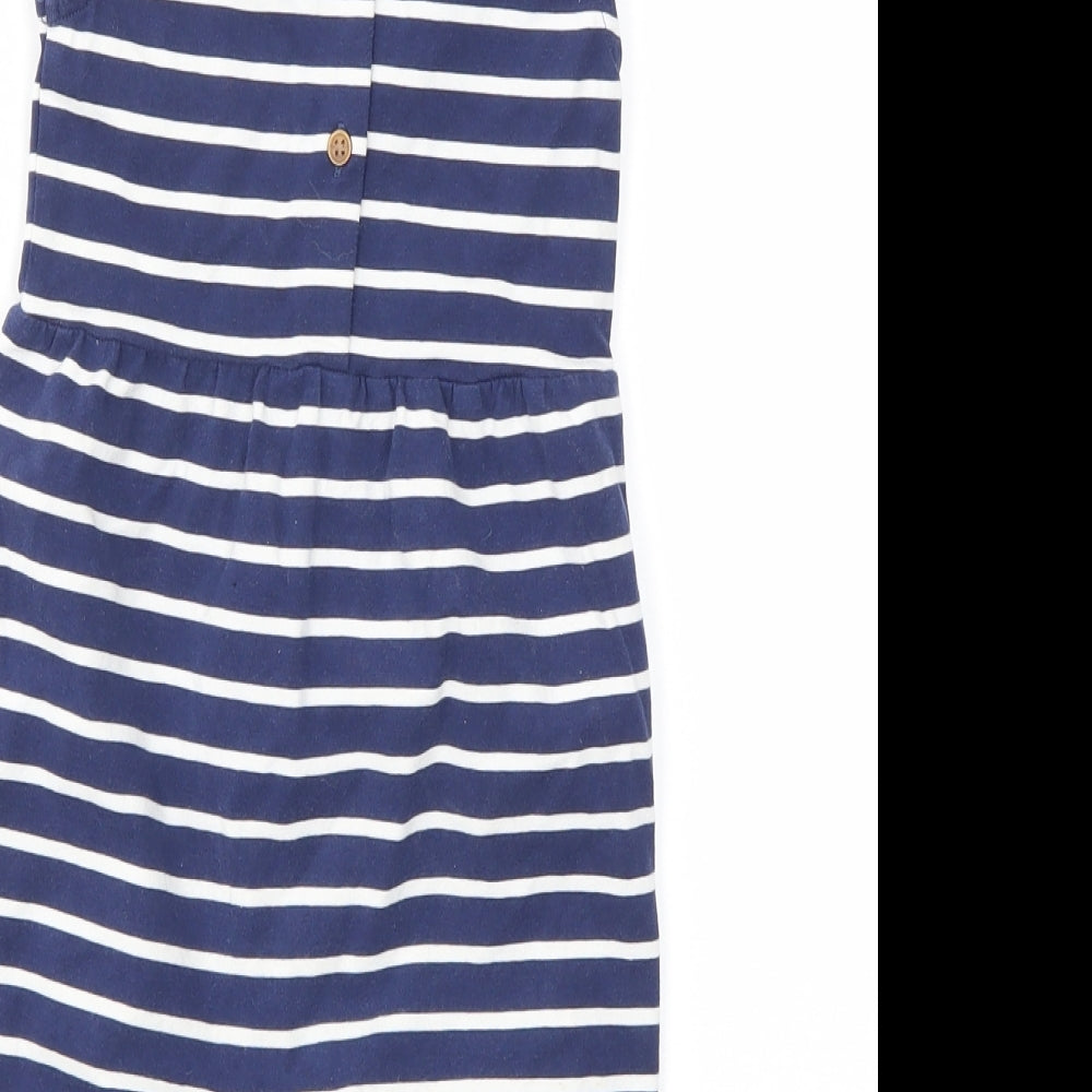 M&S Boys Blue Striped  Babygrow One-Piece Size 12-18 Months