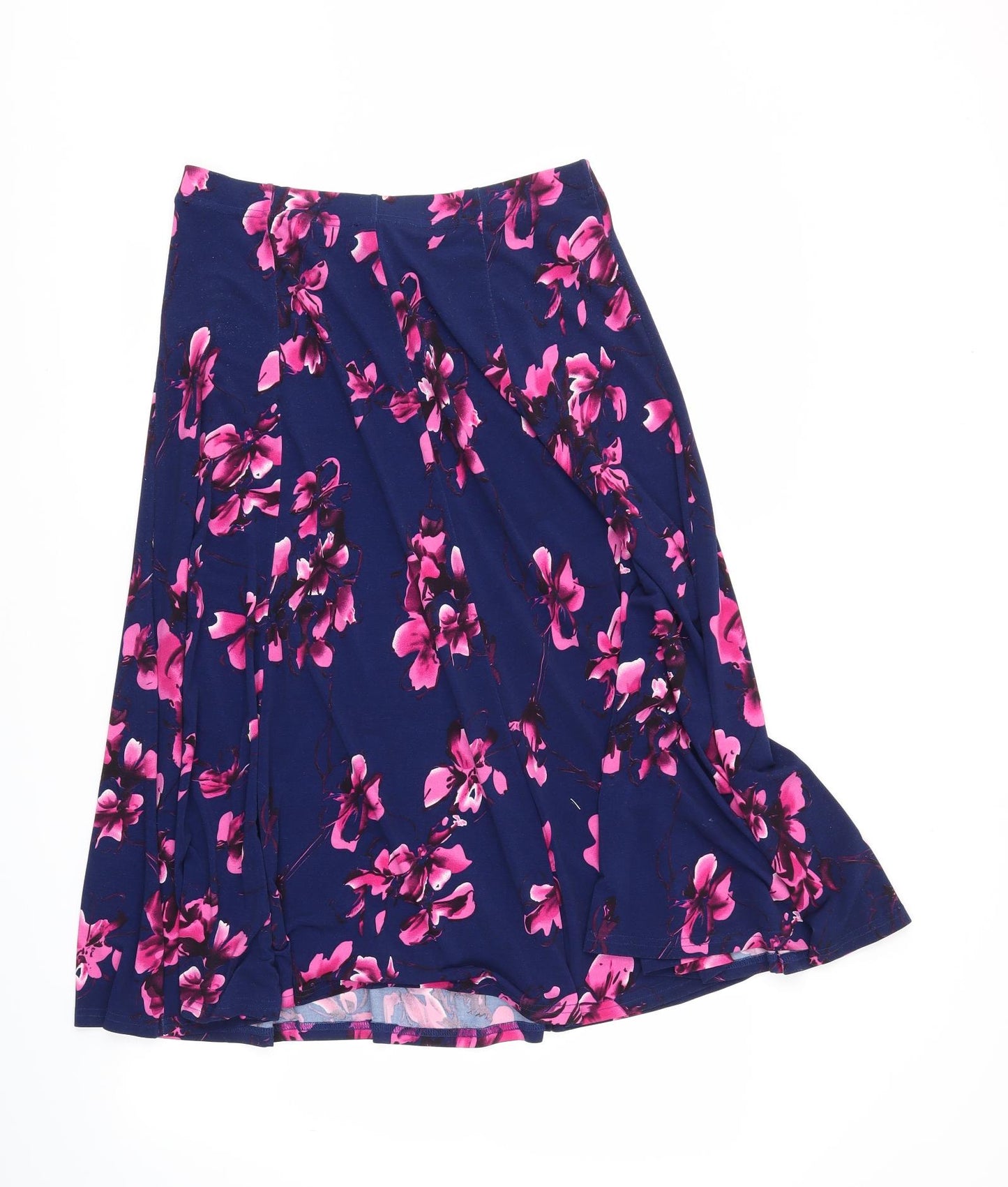 Papaya Womens Blue Floral  Flare Skirt Size 12  - Stretch waistband
