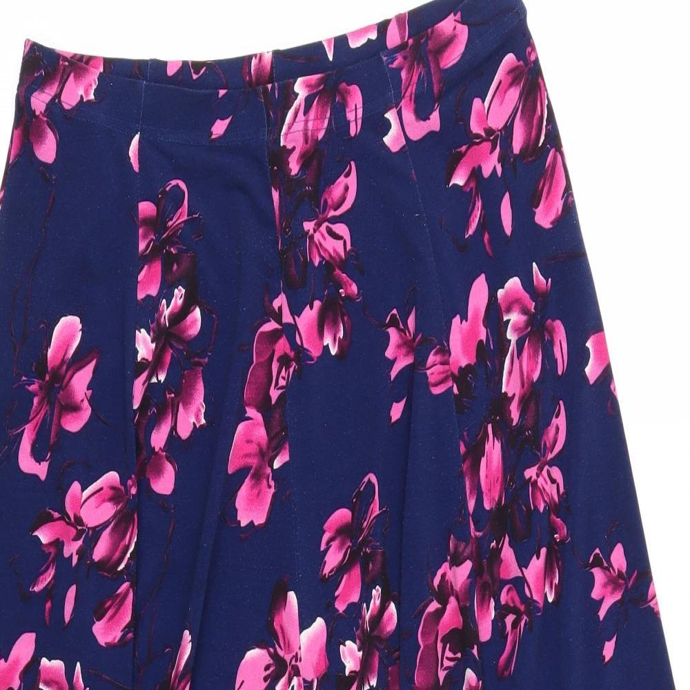 Papaya Womens Blue Floral  Flare Skirt Size 12  - Stretch waistband