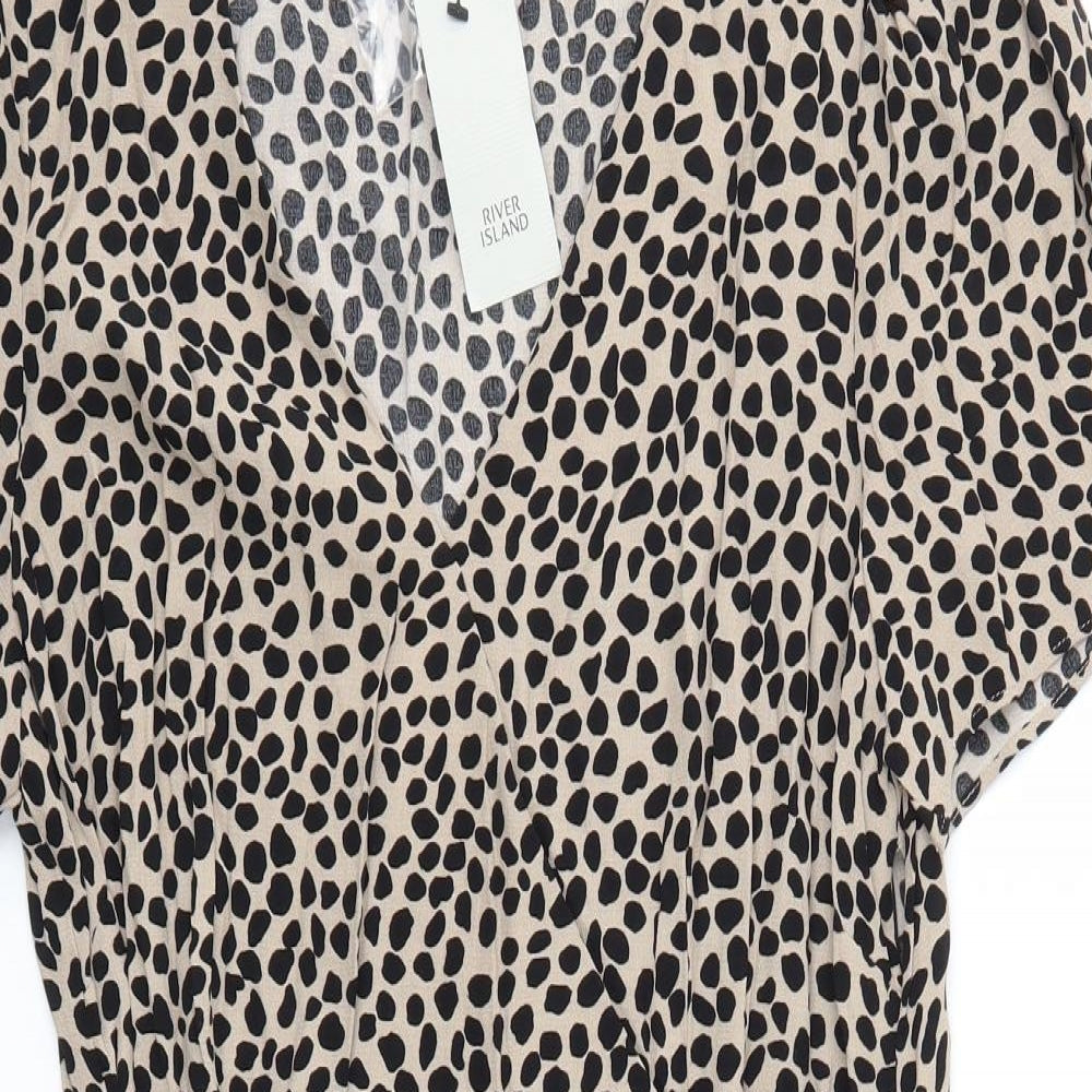 RIVER ISLAND  Womens Brown Animal Print  Fit & Flare  Size 16