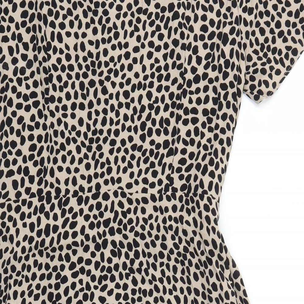 RIVER ISLAND  Womens Brown Animal Print  Fit & Flare  Size 16