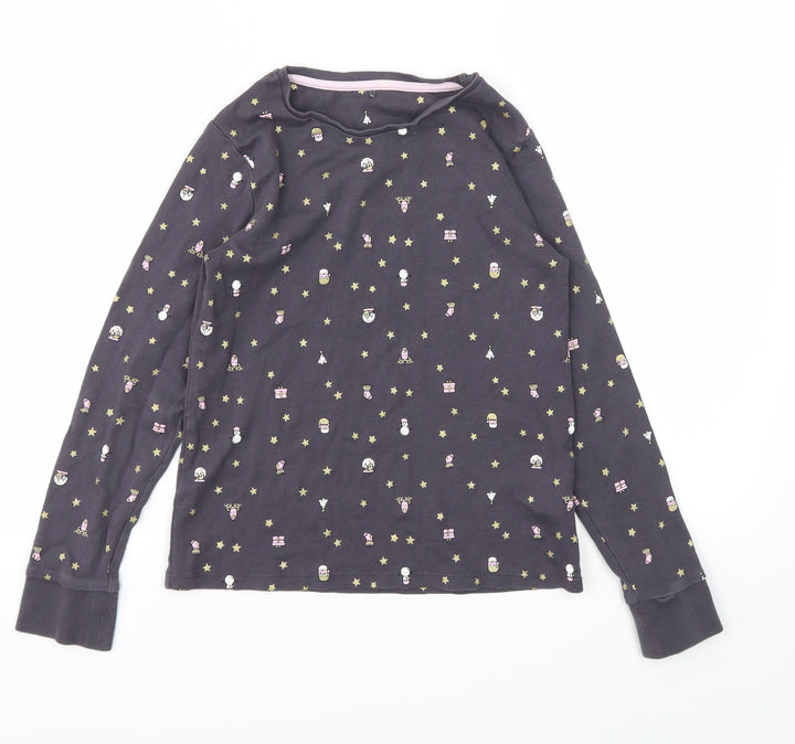 George Girls Grey Animal Print Top Pyjama Top Size 10-11 Years