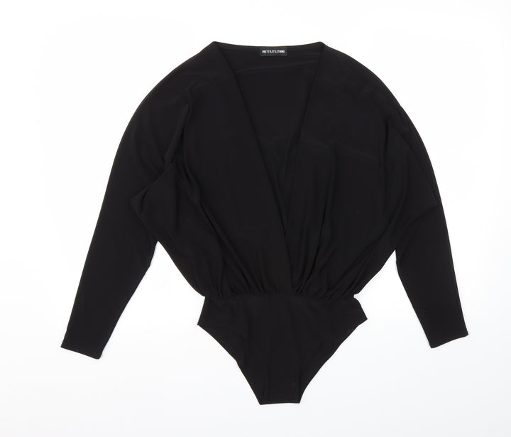 Pretty Little Thing Womens Black Bodysuit One-Piece Size 10