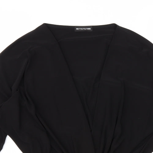 Pretty Little Thing  Womens Black   Bodysuit One-Piece Size 10
