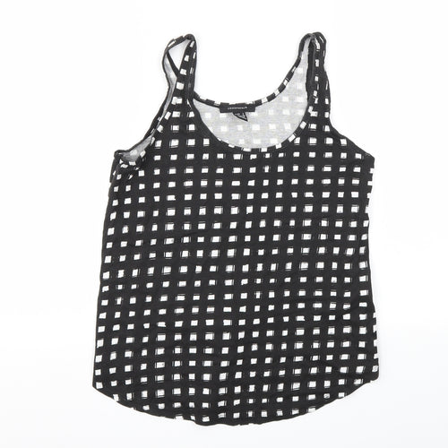 Primark Womens Black Check  Basic T-Shirt Size 8