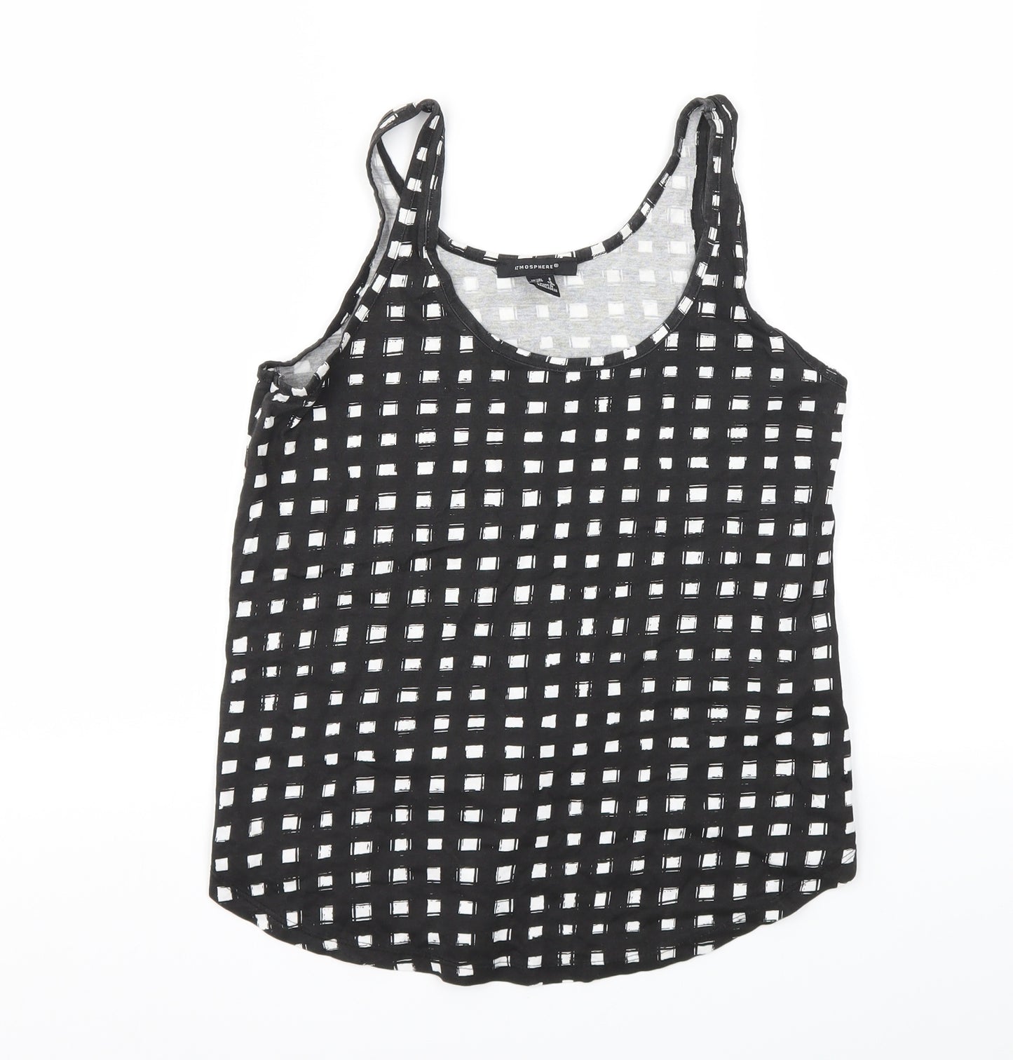 Primark Womens Black Check  Basic T-Shirt Size 8