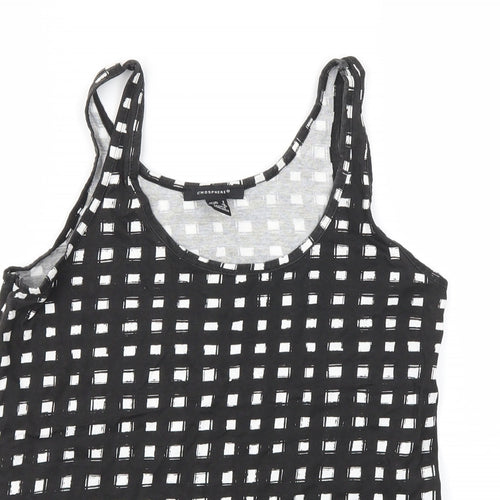 Primark Womens Black Check  Basic T-Shirt Size 8