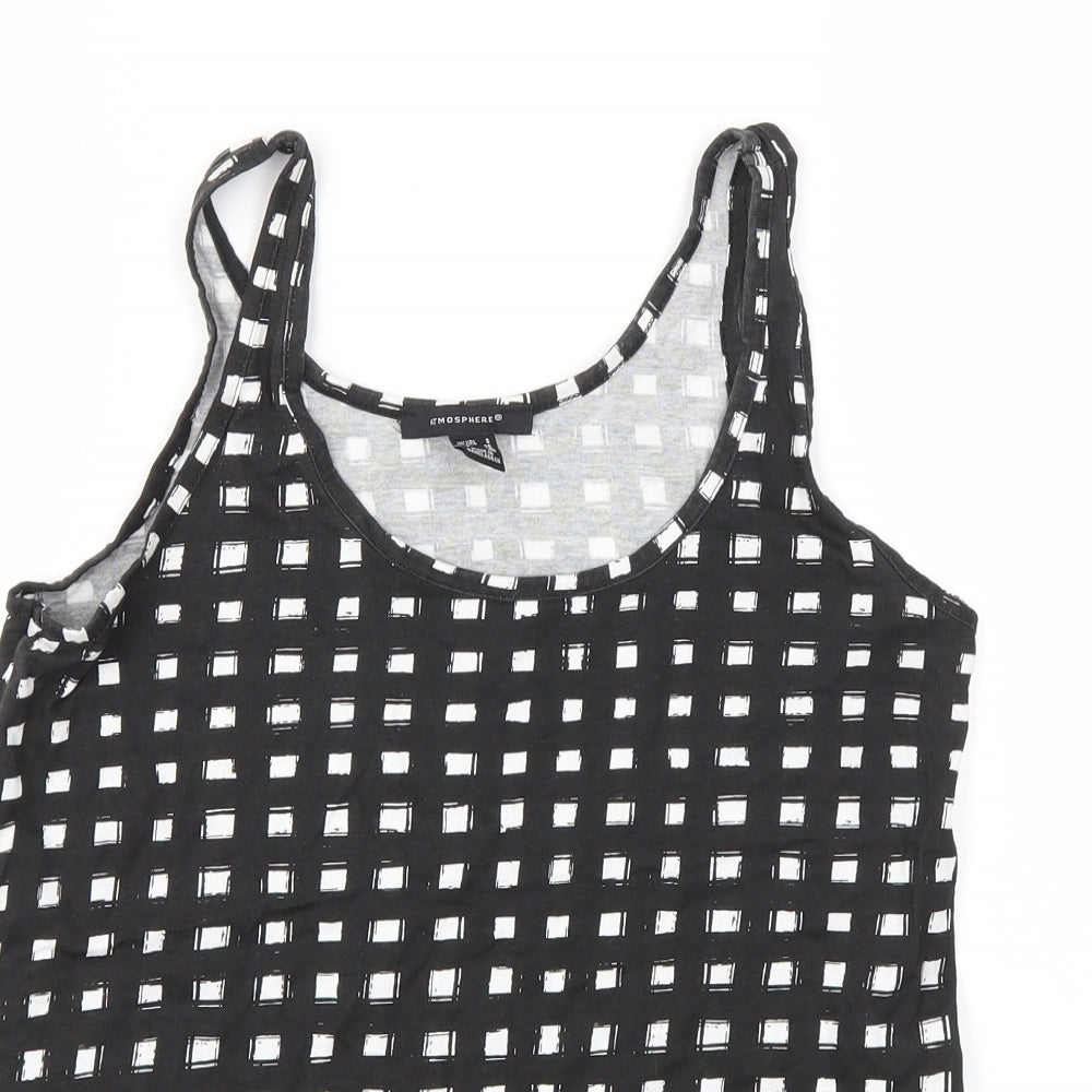 Primark Womens Black Check  Basic T-Shirt Size 8