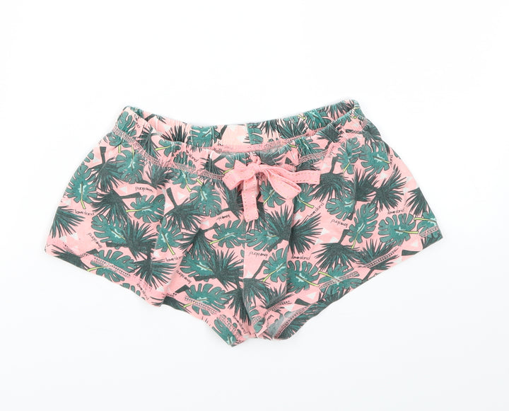 Primark Womens Green Floral Cut-Off Shorts Size 2XS - Stretch waistband