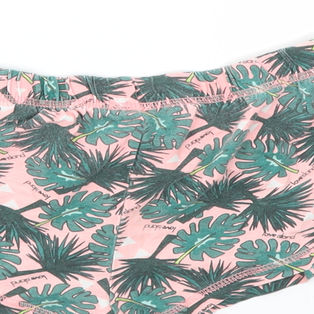 Primark Womens Green Floral  Cut-Off Shorts Size 2XS - Stretch waistband