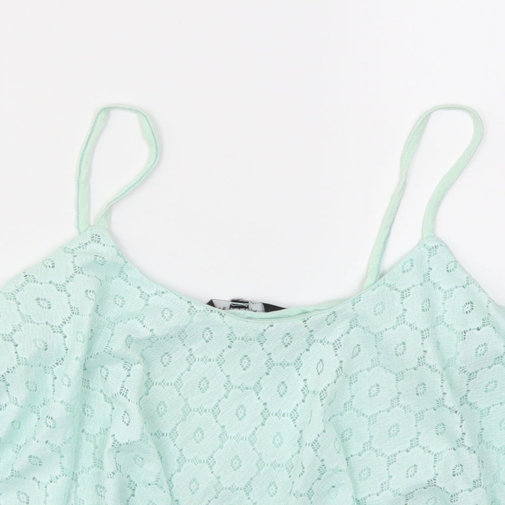 New Look Womens Green Floral  Basic T-Shirt Size 10