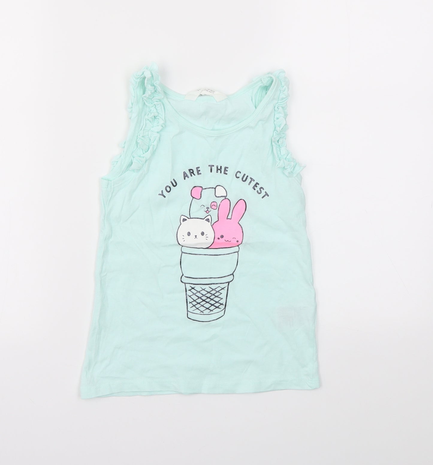 H&M Girls Blue   Basic T-Shirt Size 7-8 Years