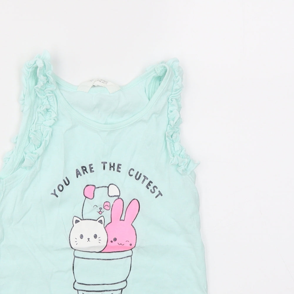H&M Girls Blue   Basic T-Shirt Size 7-8 Years