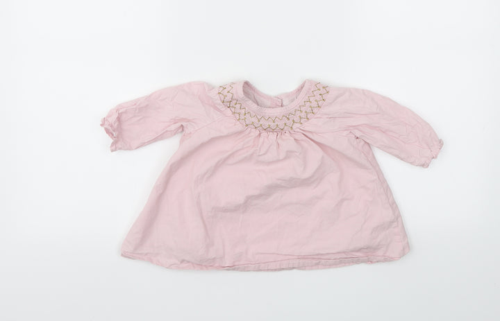 Matalan Girls Pink Floral  Fit & Flare  Size 6-9 Months