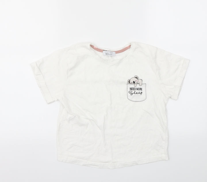 New Look Girls White Basic T-Shirt Size S