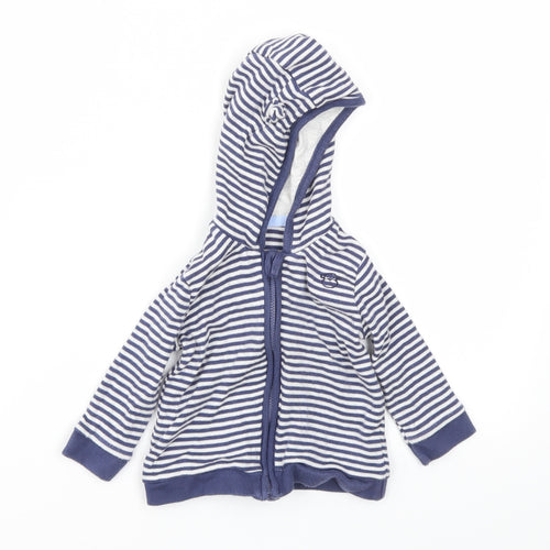 George Boys Blue Striped  Basic Jacket Jacket Size 3-6 Months