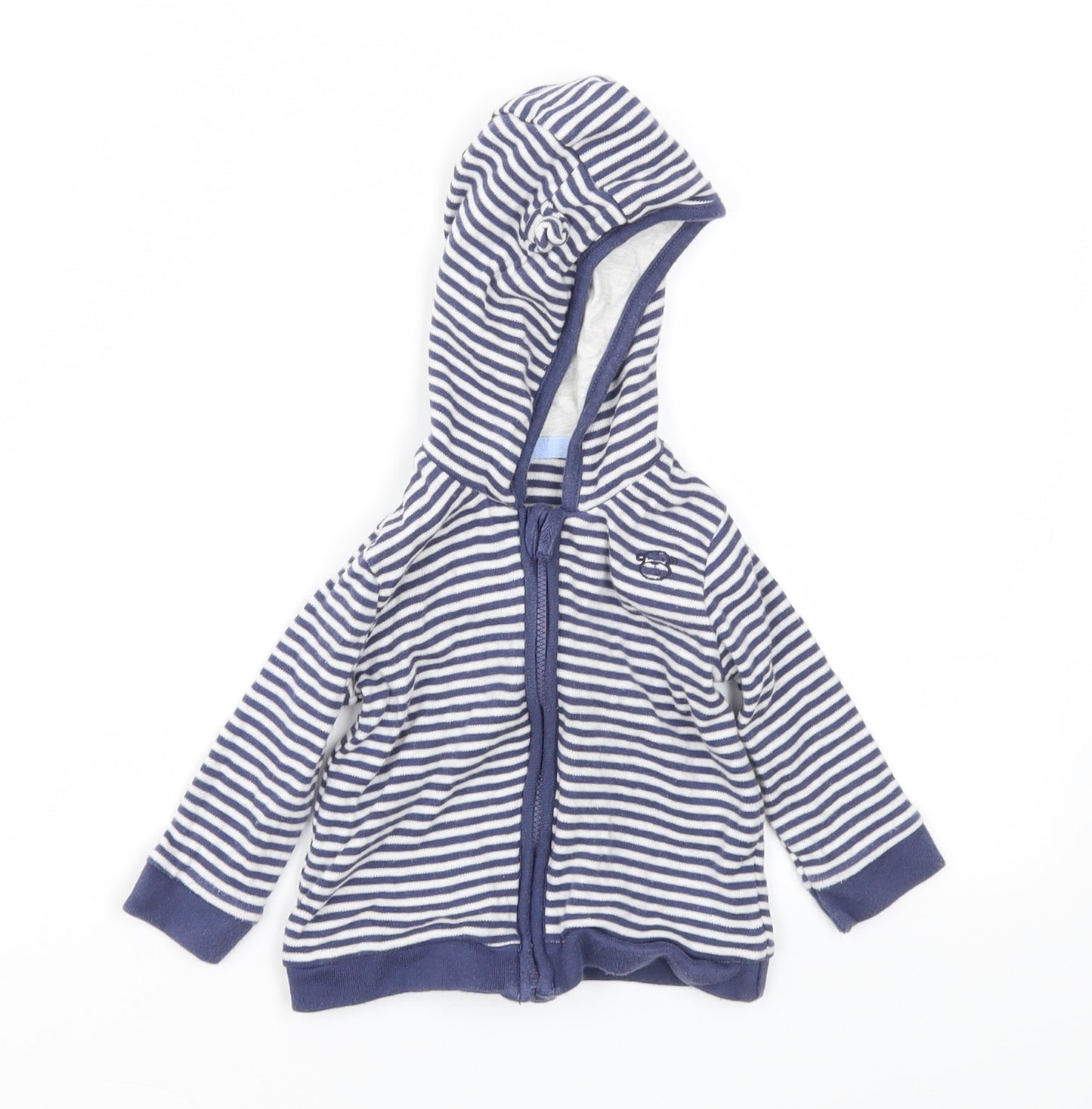 George Boys Blue Striped  Basic Jacket Jacket Size 3-6 Months