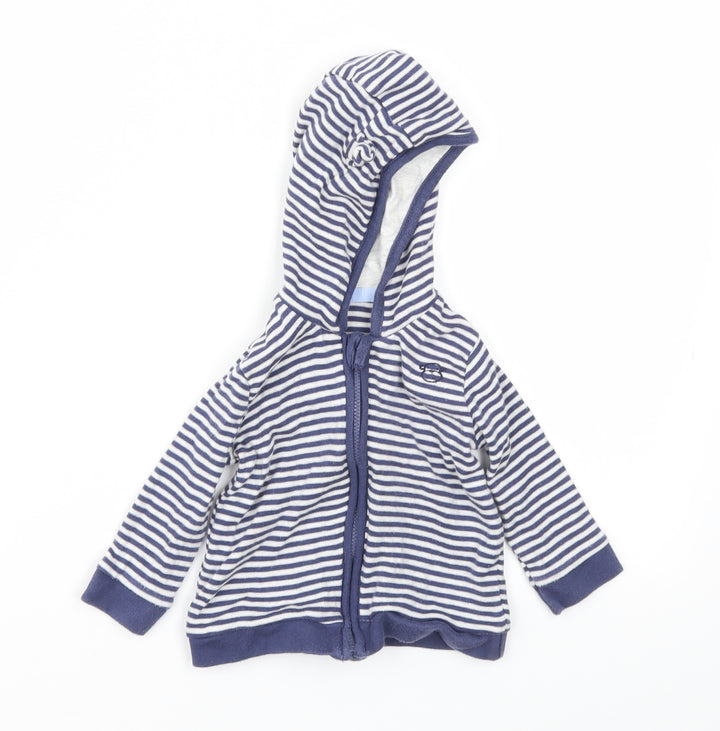 George Boys Blue Striped  Basic Jacket Jacket Size 3-6 Months