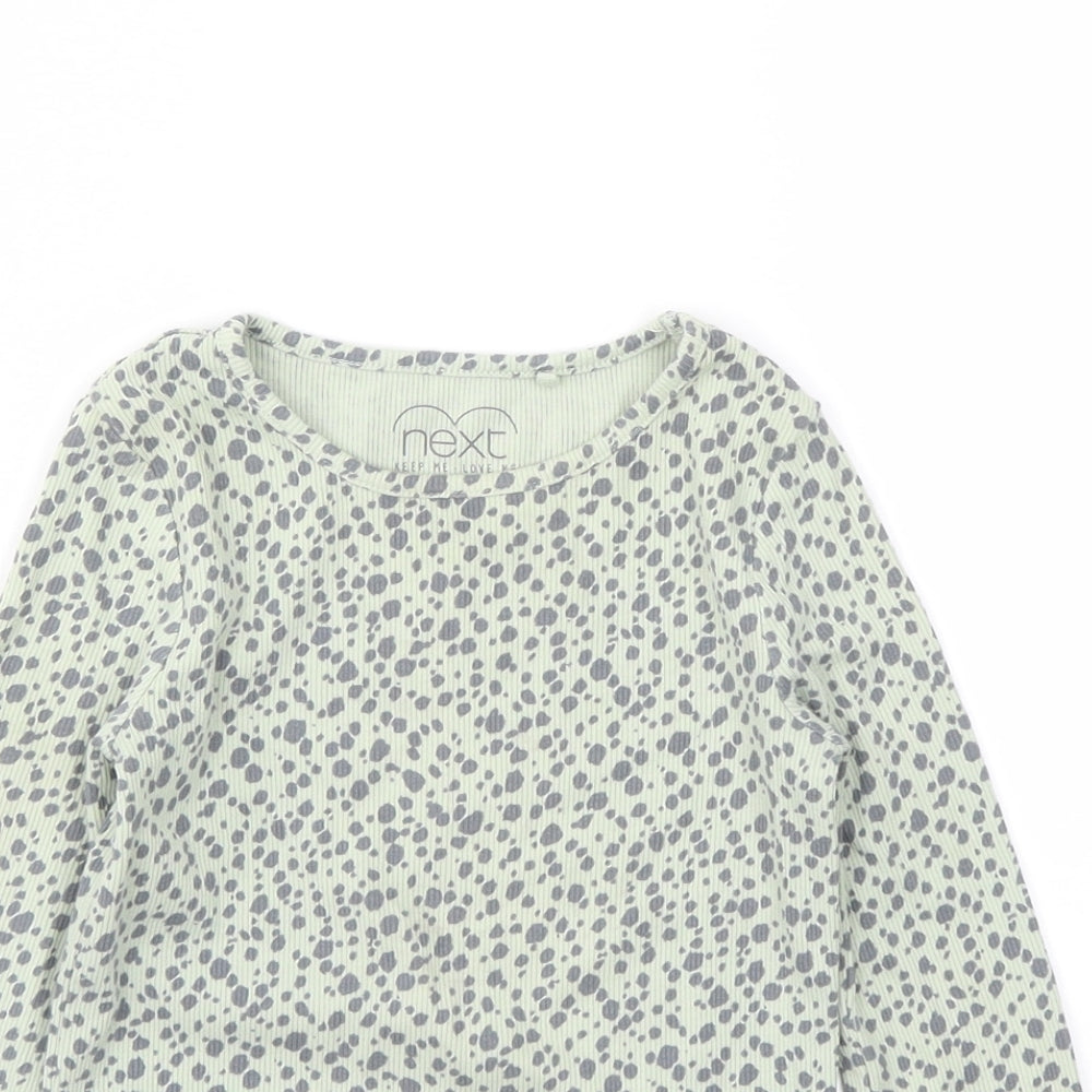 NEXT Girls Green Animal Print  Basic T-Shirt Size 2-3 Years