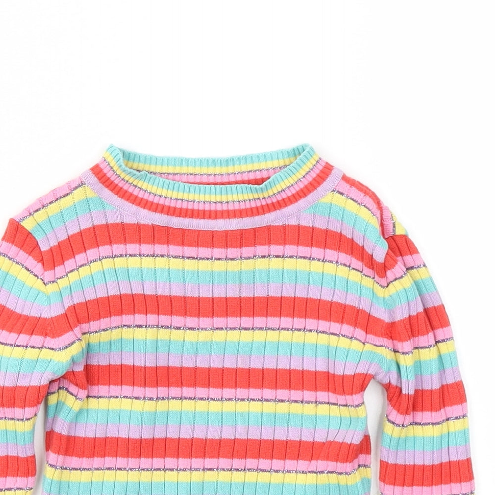 TU Girls Multicoloured Striped  Basic T-Shirt Size 2 Years