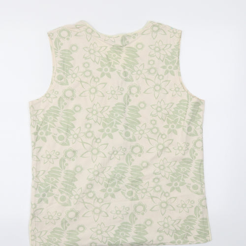 South Lodge Womens Green Floral  Basic T-Shirt Size 2XL