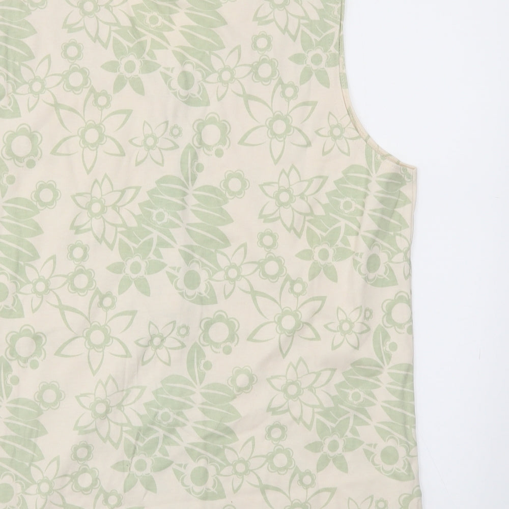 South Lodge Womens Green Floral  Basic T-Shirt Size 2XL