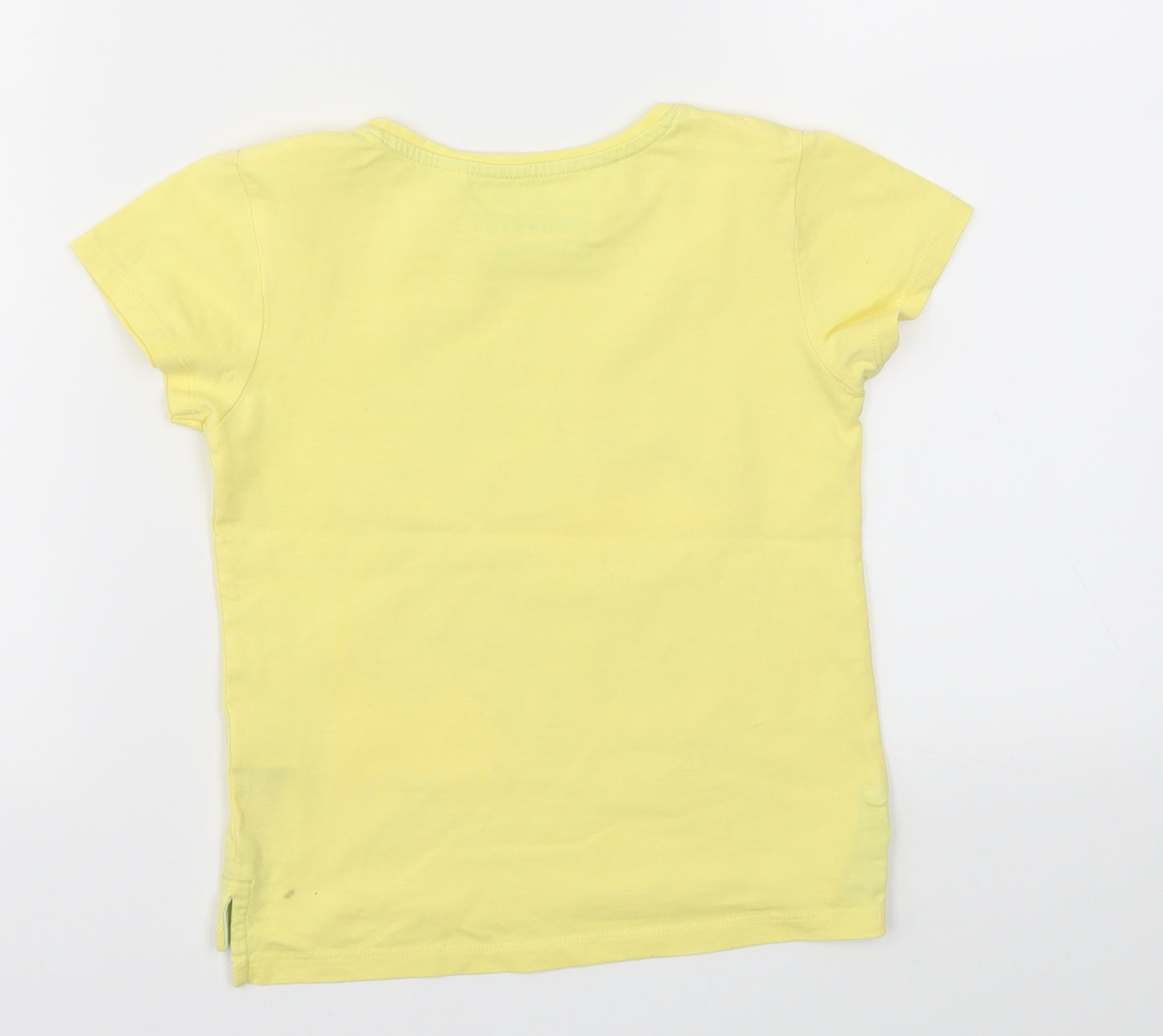 BLUEZOO Girls Yellow Animal Print  Basic T-Shirt Size 4-5 Years