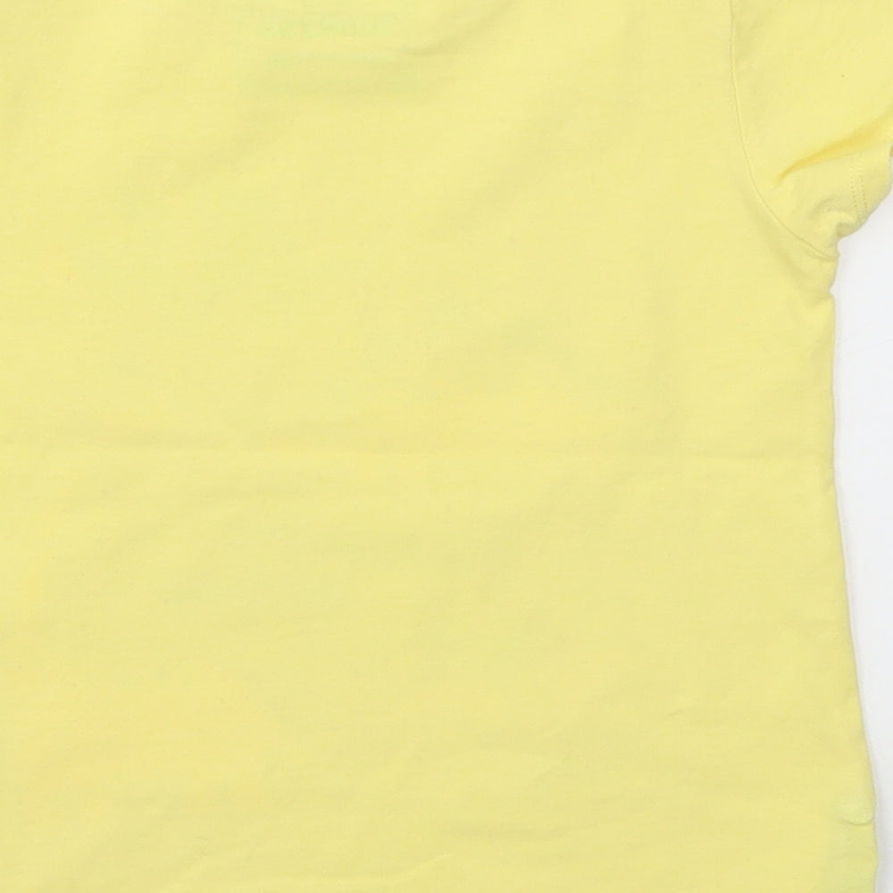 BLUEZOO Girls Yellow Animal Print  Basic T-Shirt Size 4-5 Years