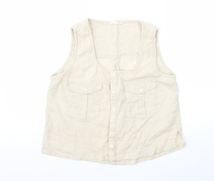 Mango Womens Beige   Basic T-Shirt Size L