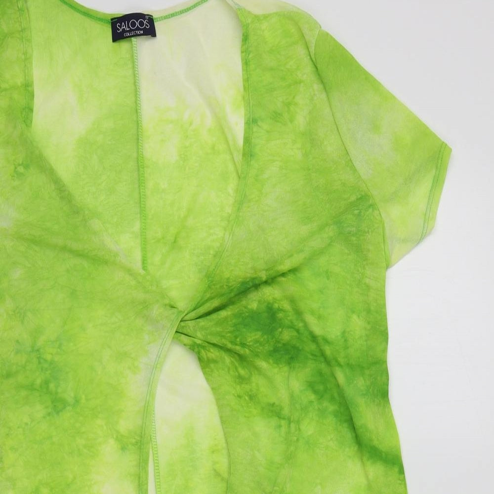 Saloos Womens Green Colourblock  Basic T-Shirt Size 2XL