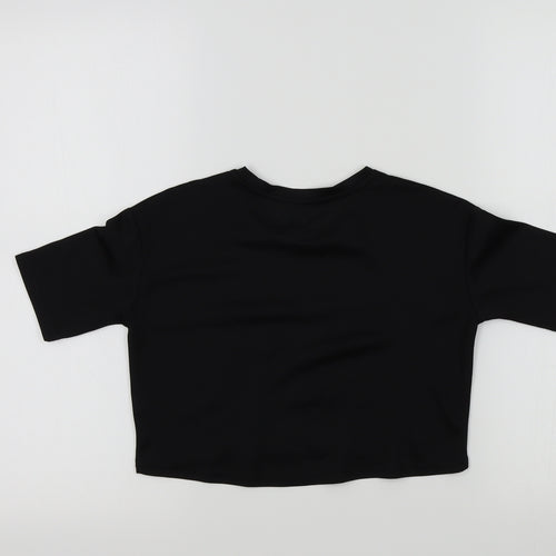 YD Girls Black Colourblock  Basic T-Shirt Size 8-9 Years