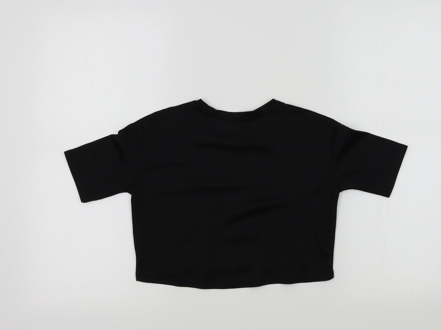 YD Girls Black Colourblock  Basic T-Shirt Size 8-9 Years