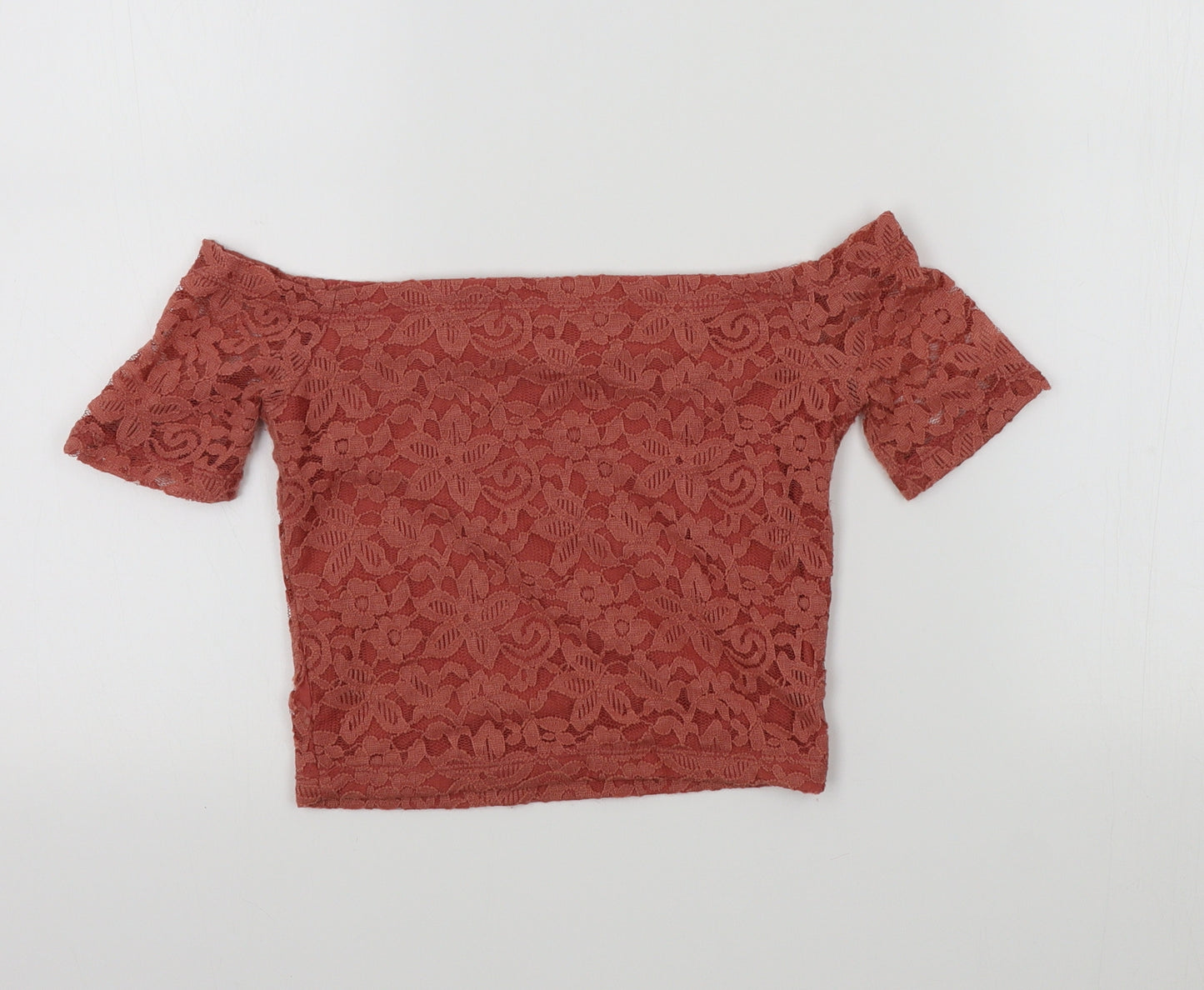 Primark Womens Orange Colourblock  Basic T-Shirt Size 4