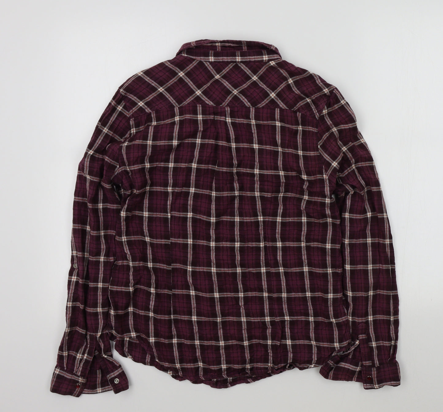 Dorothy Perkins Womens Purple Check  Basic Button-Up Size 16
