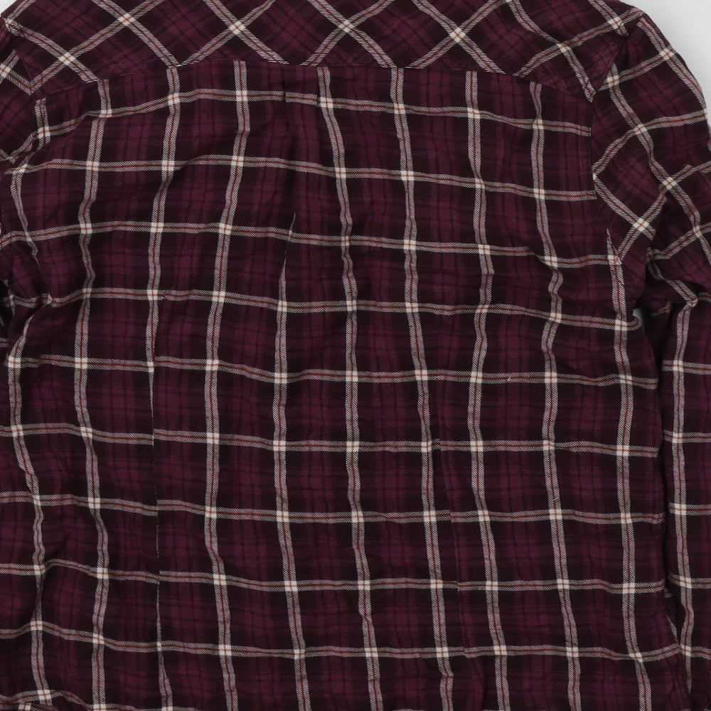 Dorothy Perkins Womens Purple Check  Basic Button-Up Size 16