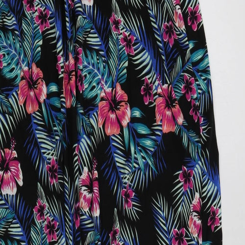 B.YOU Womens Black Floral  Fit & Flare  Size 16